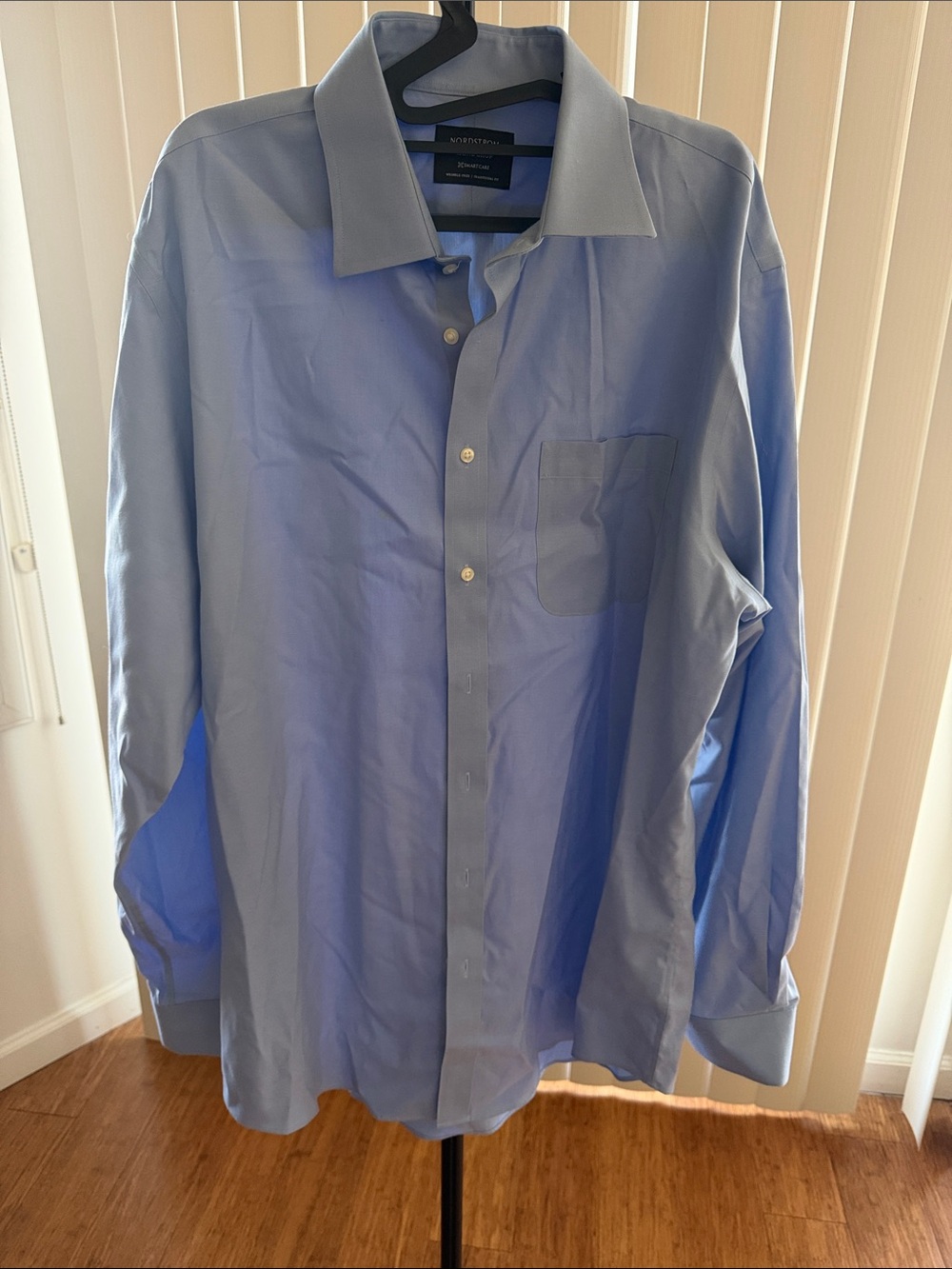 Nordstrom Light Blue Men's Dress Shirt - Classic Spread Collar